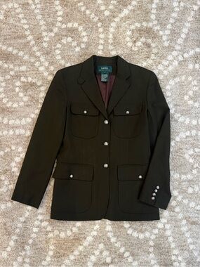 Vintage Ralph Lauren Equestrian Wool Army Green Jacket
